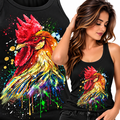 TANK TOP DAMSKI ZWIERZĘTA  KURCZAK